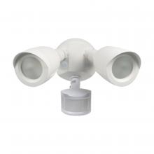 Nuvo 65/711 - LED Security Light; Dual Head; Motion Sensor Included; White Finish; 3000K