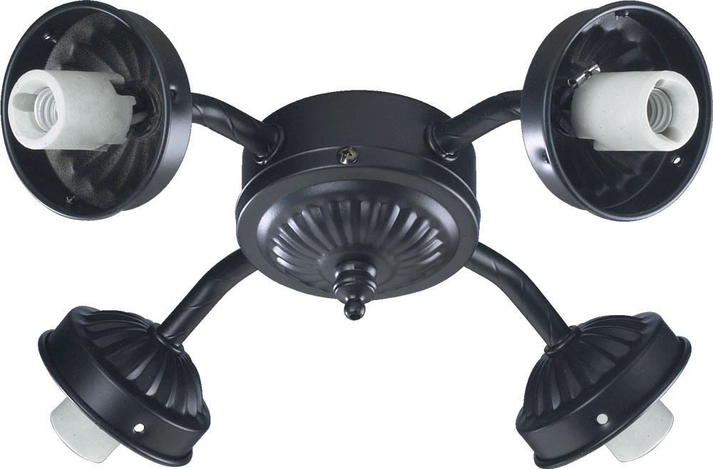 Four Light Matte Black Fan Light Kit