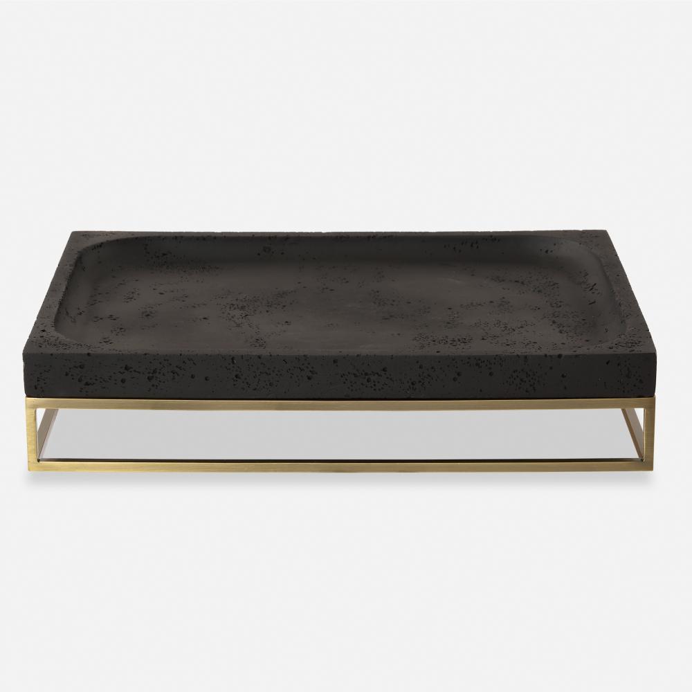 Uttermost Shadowstone Cast Black Tray