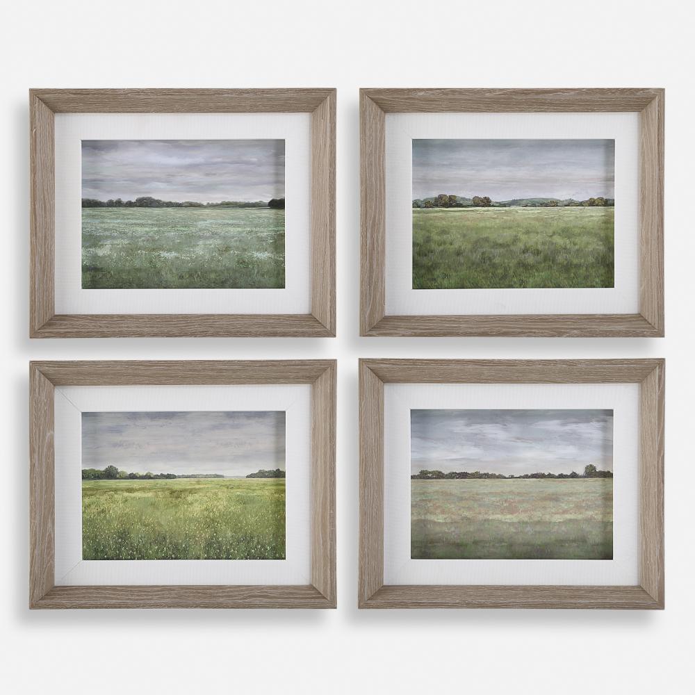 Quiet Meadows Framed Prints, S/4