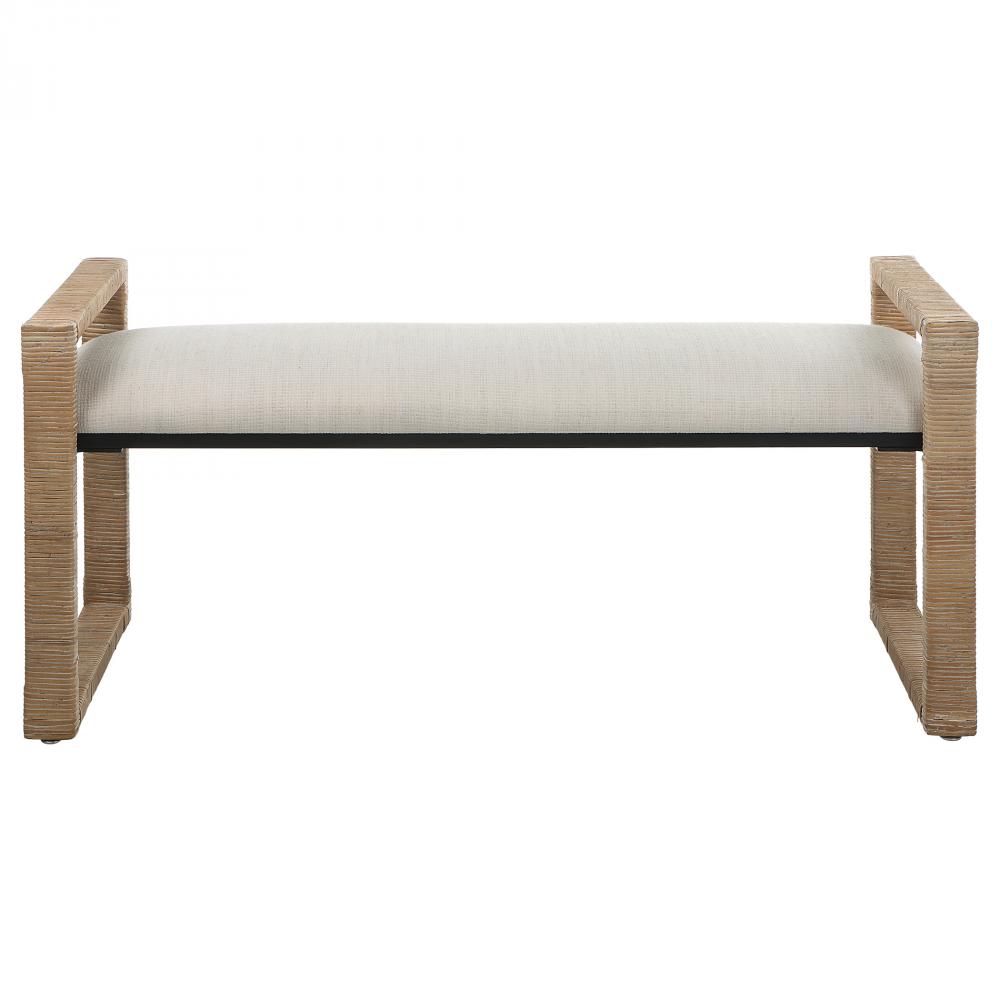 Uttermost Areca Coastal Rattan Bench