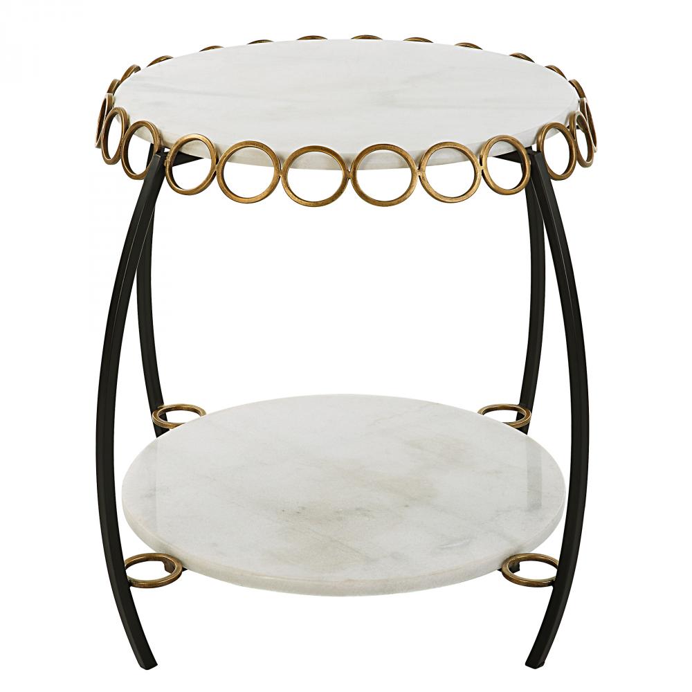 Uttermost Chainlink White Marble Side Table