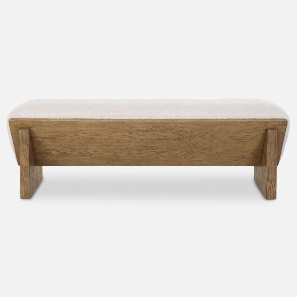 Uttermost Wedged Ivory Fabric Bench