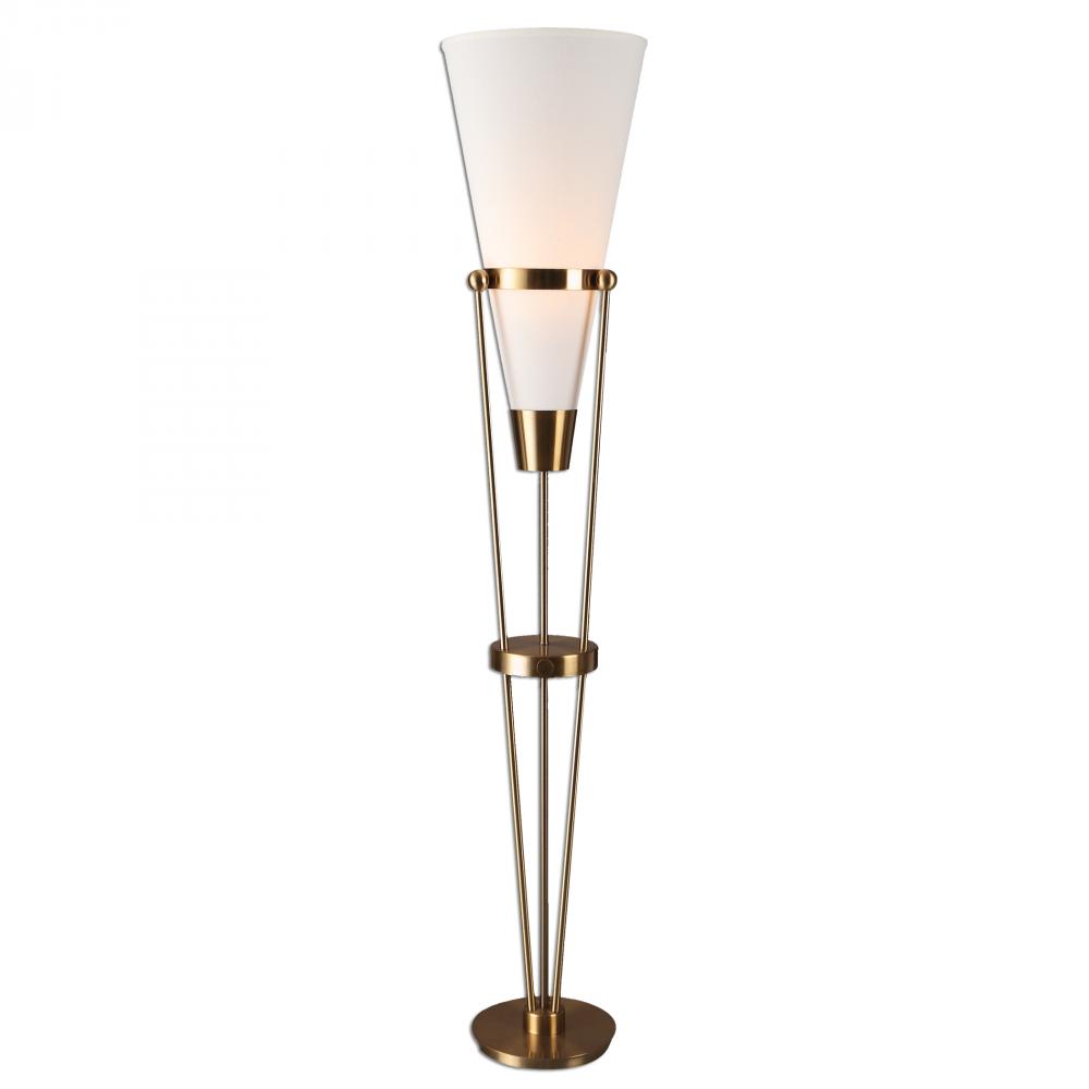 Uttermost Bergolo Brushed Brass Floor Lamp