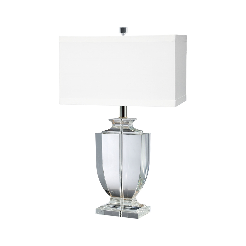 Crystal Rectangular Urn Table Lamp